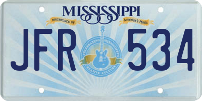 MS license plate JFR534