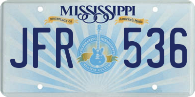 MS license plate JFR536