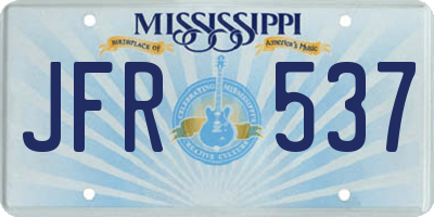MS license plate JFR537