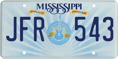 MS license plate JFR543
