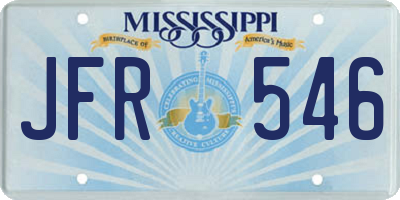 MS license plate JFR546