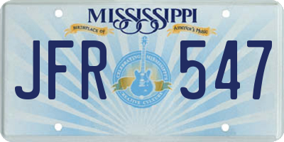 MS license plate JFR547
