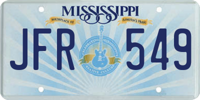 MS license plate JFR549