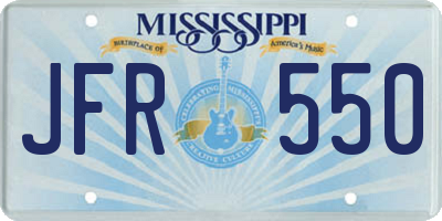 MS license plate JFR550