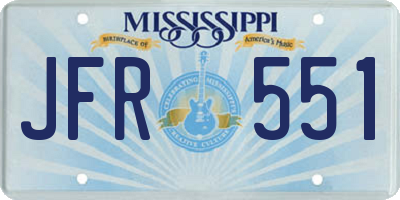 MS license plate JFR551