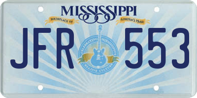 MS license plate JFR553