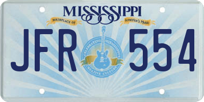 MS license plate JFR554