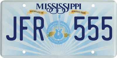 MS license plate JFR555