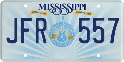 MS license plate JFR557