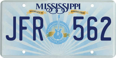 MS license plate JFR562