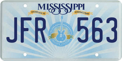 MS license plate JFR563