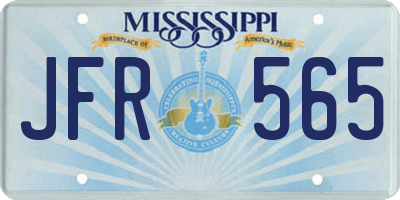 MS license plate JFR565