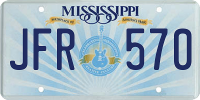 MS license plate JFR570