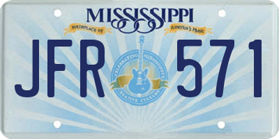 MS license plate JFR571