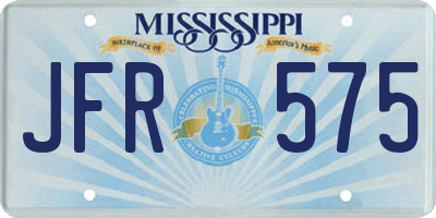 MS license plate JFR575