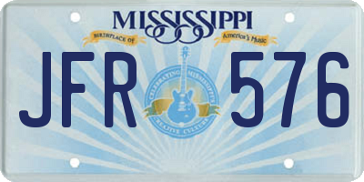 MS license plate JFR576