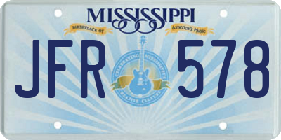MS license plate JFR578