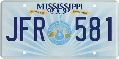 MS license plate JFR581