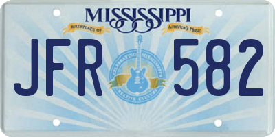 MS license plate JFR582