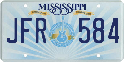 MS license plate JFR584