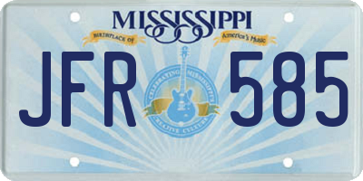 MS license plate JFR585