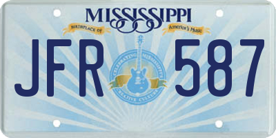 MS license plate JFR587