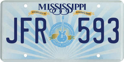 MS license plate JFR593