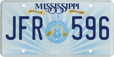 MS license plate JFR596
