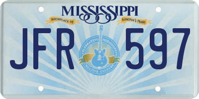 MS license plate JFR597