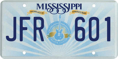 MS license plate JFR601
