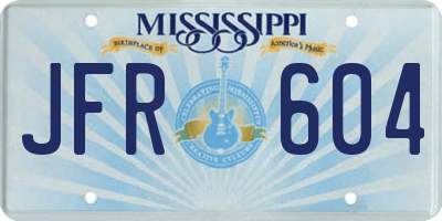 MS license plate JFR604