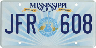 MS license plate JFR608
