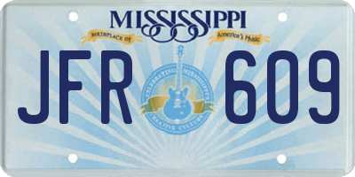 MS license plate JFR609