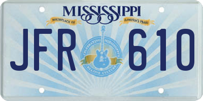 MS license plate JFR610