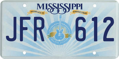 MS license plate JFR612