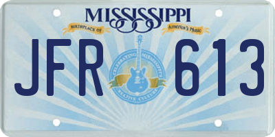 MS license plate JFR613