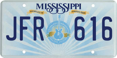 MS license plate JFR616