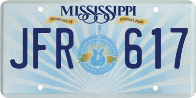 MS license plate JFR617