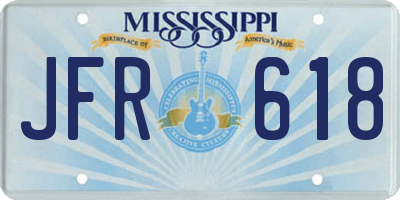 MS license plate JFR618