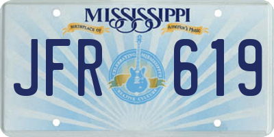 MS license plate JFR619