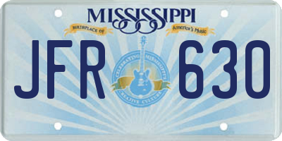 MS license plate JFR630