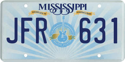 MS license plate JFR631