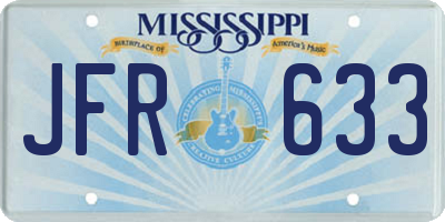 MS license plate JFR633