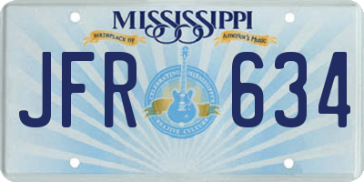 MS license plate JFR634