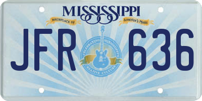 MS license plate JFR636