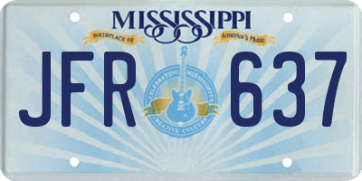 MS license plate JFR637