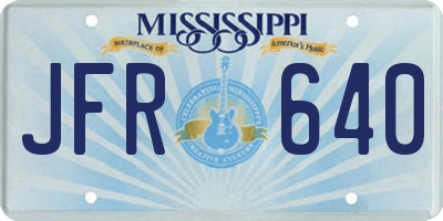 MS license plate JFR640