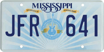 MS license plate JFR641