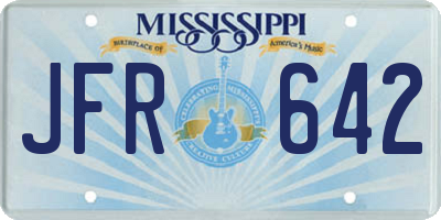 MS license plate JFR642