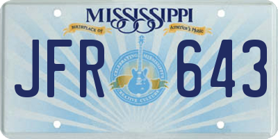 MS license plate JFR643